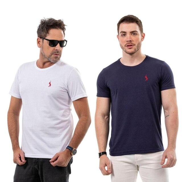 Kit 2 Camisetas Básicas Masculina Algodão Lisa Conforto